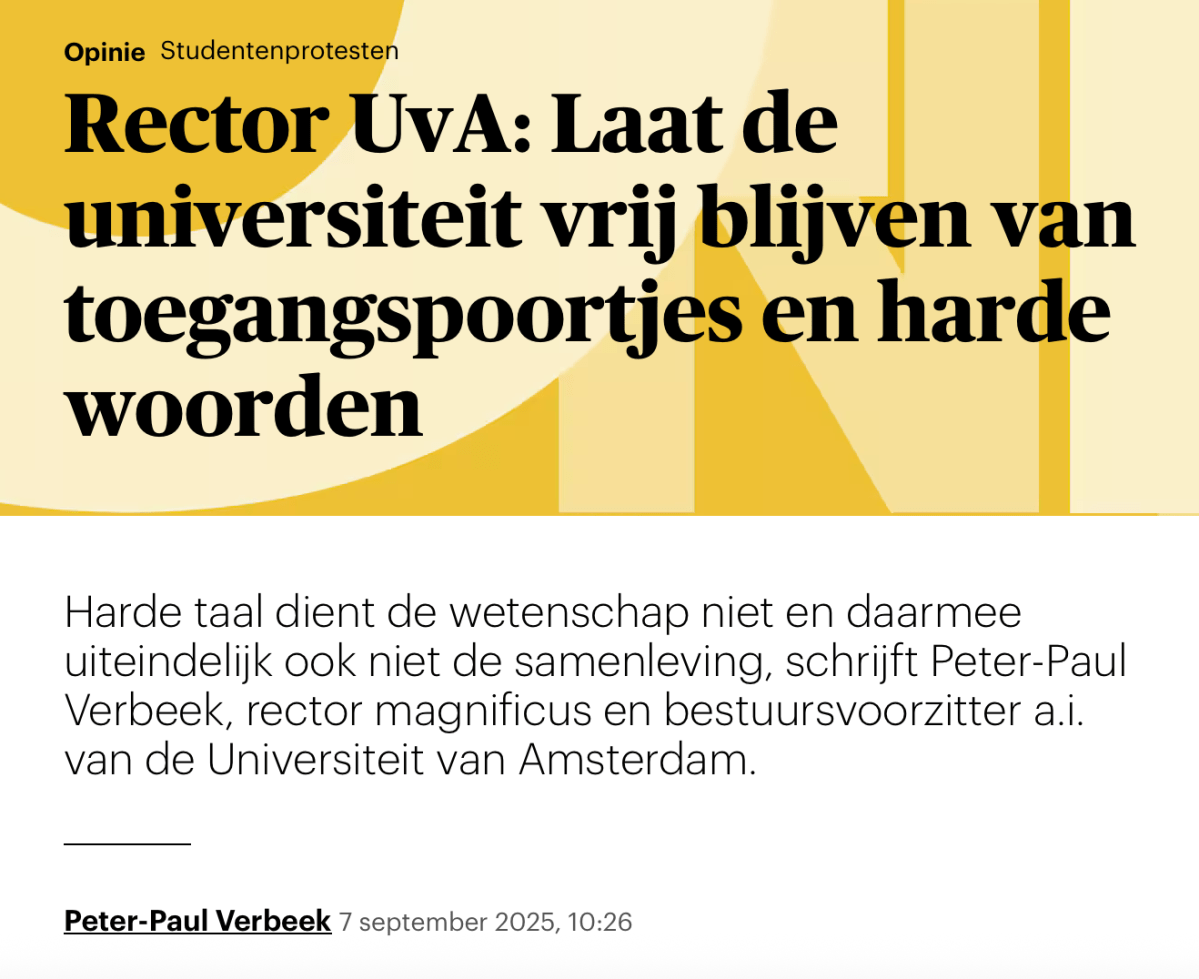 Opinie-artikel: houd de universiteit vrij van toegangspoortjes